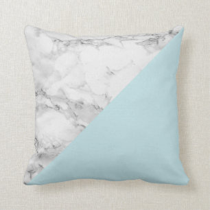 Coussin bleu marbre