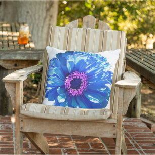 Coussin Bleu marguerite bleu photo florale