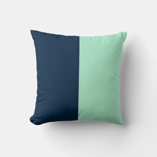 Coussin Bleu marin et Menthe (Recto)