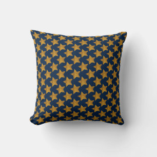 Coussin Bleu marine avec étoiles dorées