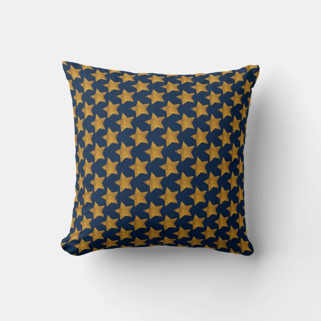 Coussin Bleu marine avec étoiles dorées (Recto)