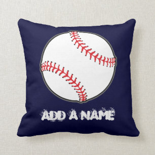 Coussin bleu marine de baseball personnalisé, ajou