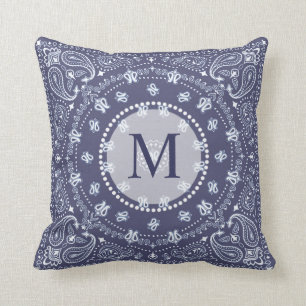 Coussin Bleu marine de Bohème de style Paisley
