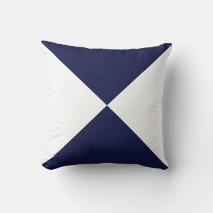 Coussin Bleu marine et blanc Forme géométrique abstraite