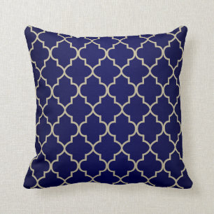 Coussin Bleu marine et conception kaki de Quatrefoil