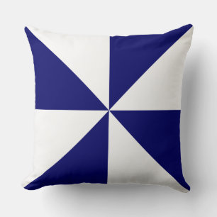 Coussin Bleu marine et pinwheel blanc