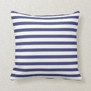 Coussin Bleu marine et rayures blanches pures