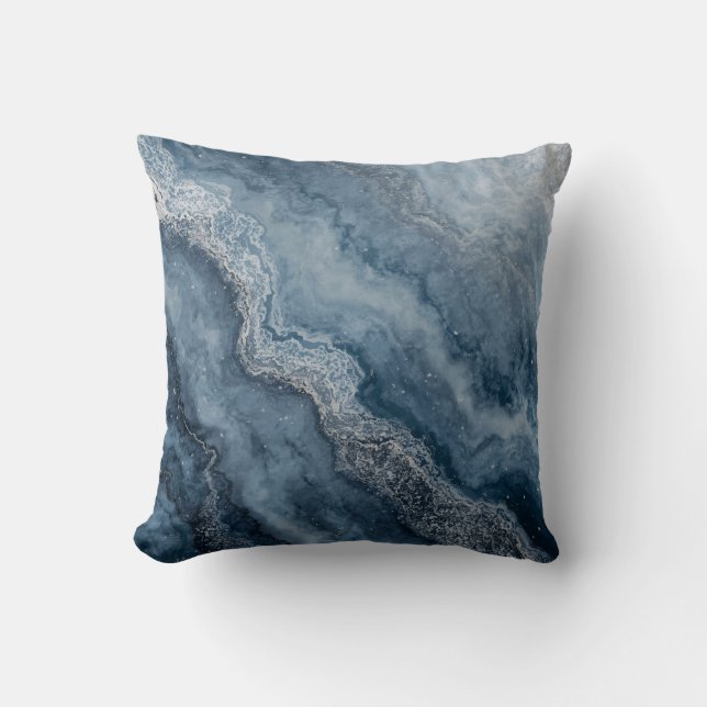 Coussin Bleu marine Gris Bleu clair Blanc Contemporain 40c (Recto)