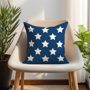 Coussin Bleu marine motif étoile blanche patriotique