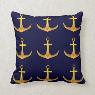 Coussin Bleu marine nautique d'Ancre de bateau de bateau
