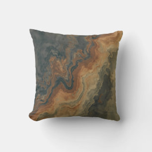 Coussin Bleu marine poussiéreux Orange brûlée Sauge Abstra