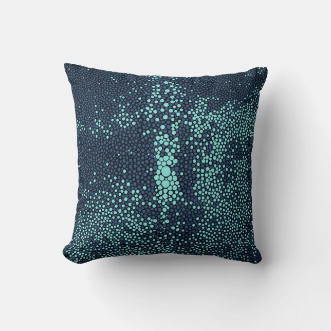 Coussin Bleu marine Shagreen de turquoise et (Recto)