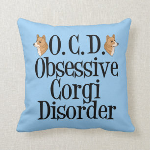 Coussin Bleu mignon de corgi drôle