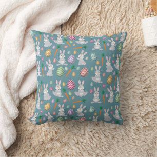 Coussin Bleu mignon lapin lapin Motif