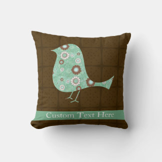 Coussin Bleu mignon/Motif Brown