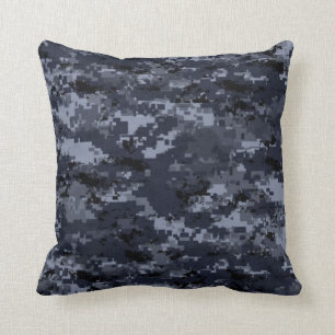 Coussin bleu militaire de camouflage des