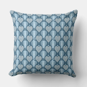 Coussin Bleu motif à rayures verticales avec coeur rétro e