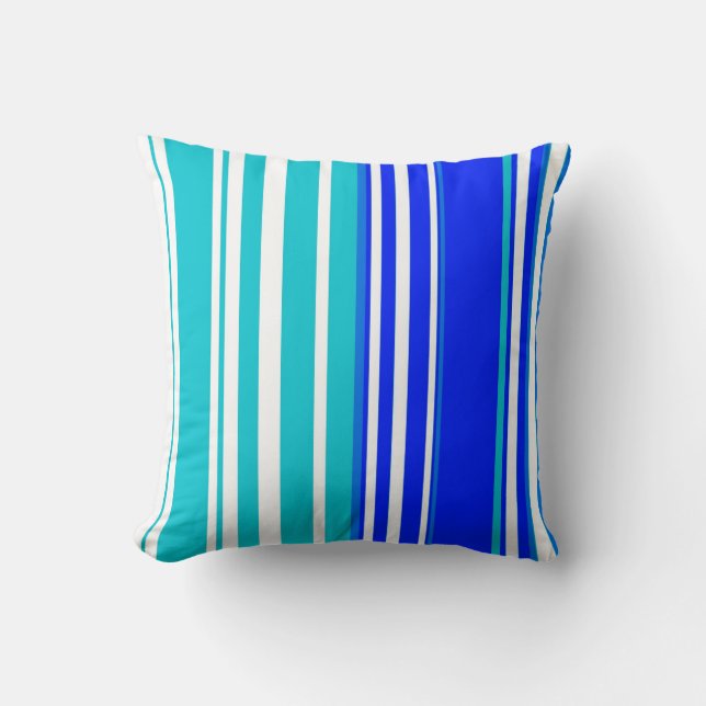 Coussin Bleu Motif Art Design Abstrait (Recto)