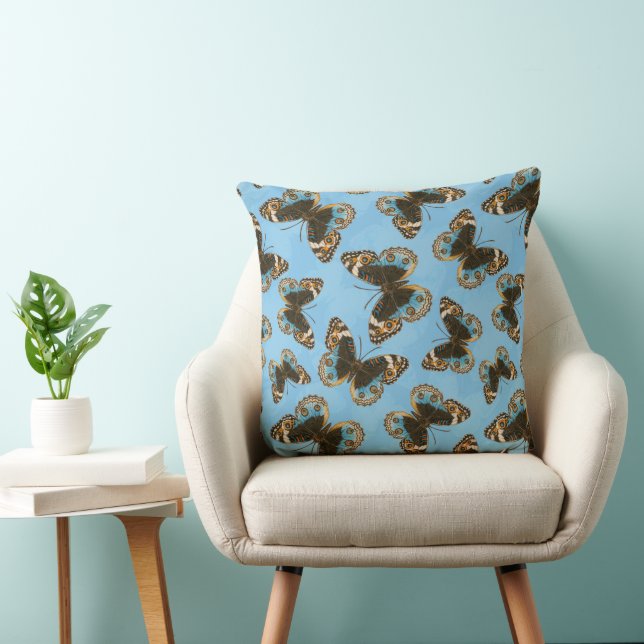 Coussin Bleu motif papillon Pansy (Chaise)