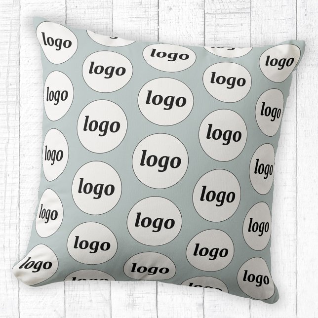Coussin Bleu Motif simple en poudre (Simple logo pattern business promotional branding pillow)