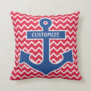 Coussin bleu nautique d'Ancre