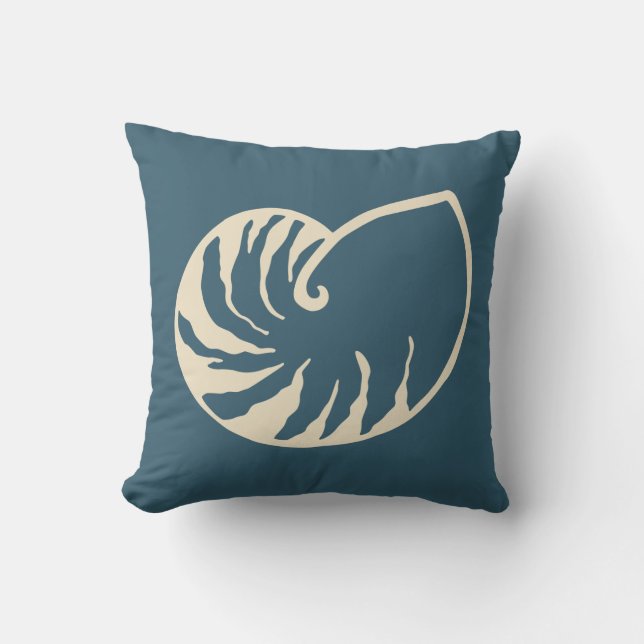 Coussin Bleu Nautique Plage Corail Nautilus Jeu d'oreiller (Recto)
