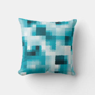 Coussin Bleu noir blanc Motif Abstrait moderne