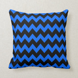 Coussin Bleu noir Chevron rayures