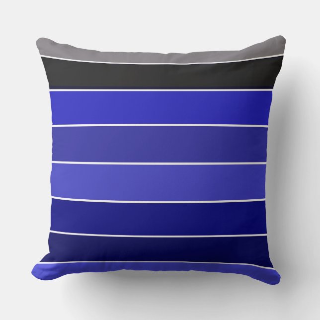 Coussin Bleu, noir et blanc (Recto)