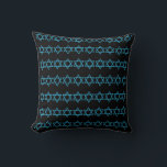 COUSSIN BLEU, noir & violet, MENORAH & STARS<br><div class="desc">MENORAH bleu,  noir et violet,  STAR OF DAVID STARS OF DAVID ON Back par le designer Sandy Closs ~ SandyCloss~</div>
