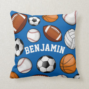 Coussin Bleu nommé personnalisé par All Star de sports