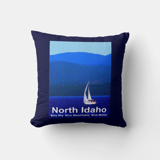 Coussin Bleu nord de l'Idaho (Recto)
