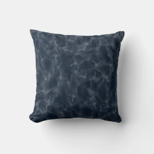 Coussin Bleu Nuit Abstrait Tache Aquarelle Élégante Chic