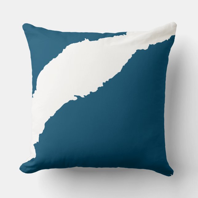 Coussin Bleu océan vague déchirée (Recto)