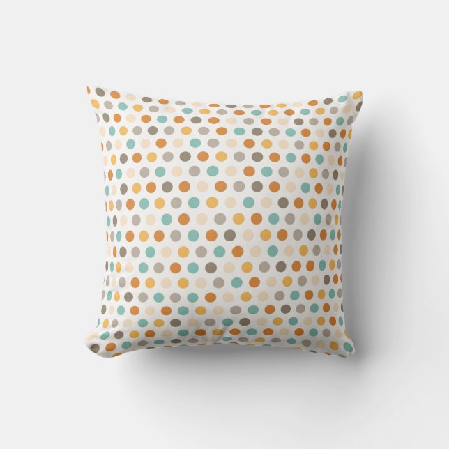 Coussin Bleu orange de pois multi assez Girly de couleur (Recto)
