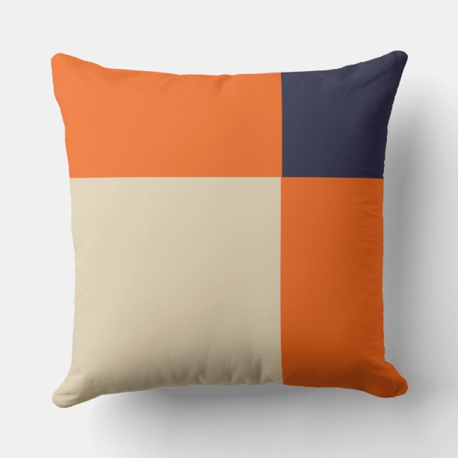 Coussin Bleu orange et blanc (Verso)