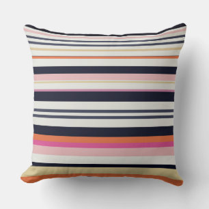 Coussin Bleu, orange et rose