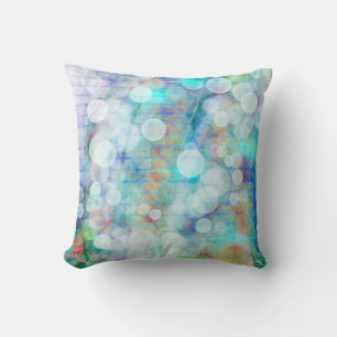 Coussin Bleu, orange, rouge, violet blanc Art Abstrait
