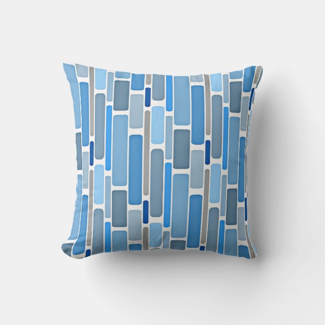 Coussin Bleu pastel et motif gris (Recto)