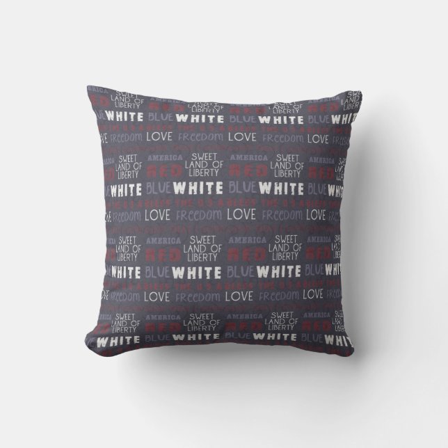 Coussin bleu personnalisé Americana (Recto)