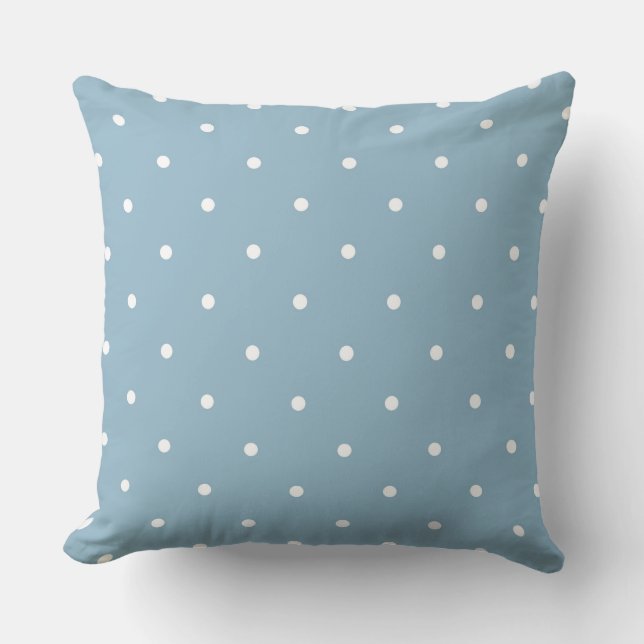 Coussin Bleu poudre avec points blancs (Recto)
