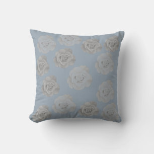 Coussin Bleu Poussiéreux Gris Floral Gris Foncé Élégant Cl