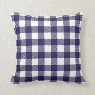 Coussin Bleu Preppo Buffalo de la marine à vérifier Plaid
