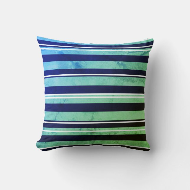 coussin bleu rayures (Recto)