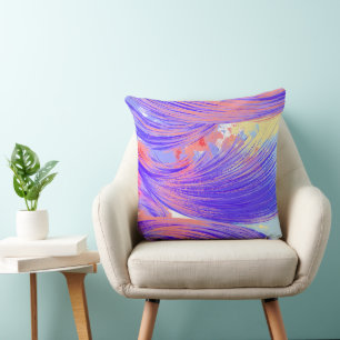 Coussin Bleu rose Abstrait stylé