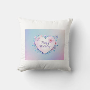 Coussin Bleu rose anniversaire luxueux élégant extravagant