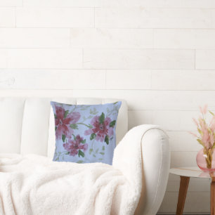 Coussin Bleu rose bordeaux et vert foncé