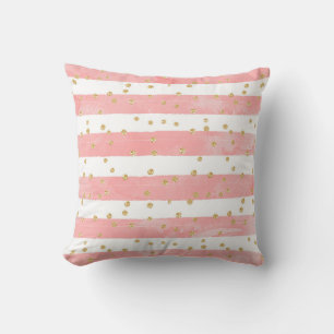 Coussin Bleu rose   Faux Gold Confetti