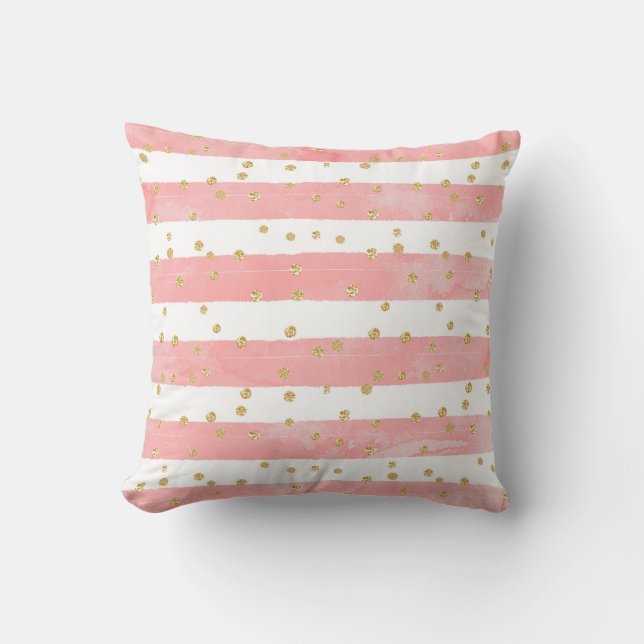 Coussin Bleu rose | Faux Gold Confetti (Recto)