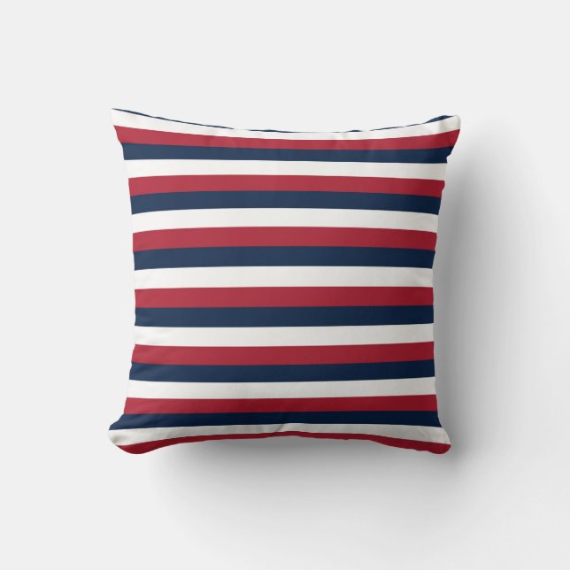 Coussin Bleu rouge Bleu à l'oreiller à lancer Nautique (Recto)